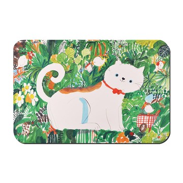 【怪獸】新銳設計師 10秒頂吸 軟式珪藻土吸水地墊  吳欣芷(60x40cm) -小貓花園