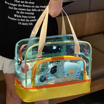 夏季沙灘收納袋多功能泳衣毛巾收納包可斜挎手提海邊必備收納包