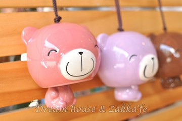 日系大頭小熊造型 陶瓷風鈴《 4色任選 》★ Zakka'fe ★