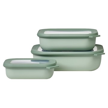 MEPAL方形密封保鮮盒淺型3件組  1組  3個容器及相配的蓋子
