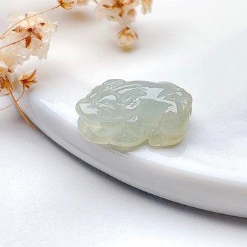 【招財神獸】冰種翡翠貔貅擺飾 | 天然緬甸玉翡翠A貨 | 送禮
