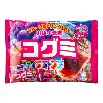 【江戶物語】UHA 味覺軟糖 KOGUMI 綜合風味軟糖 8袋入 家庭包 水果軟糖 軟糖 日本必買 日本原裝進口