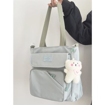 上課通勤包女大容量單肩小學生手提袋拎書袋補習袋帆布斜挎包補課