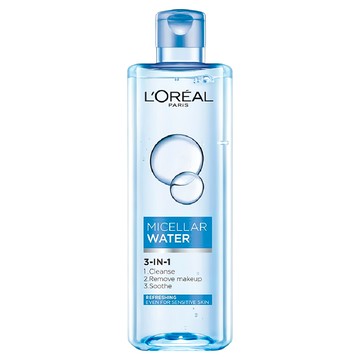 L'OREAL PARiS 巴黎萊雅 台灣公司貨 3合1卸妝潔顏水 清爽型  400ml  1瓶