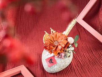 慶春石 x 乾燥花石器春聯盆花 lll