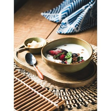 一人食餐具個人專用創意碗碟套裝學生宿舍家用碗碟勺三件套帶托盤