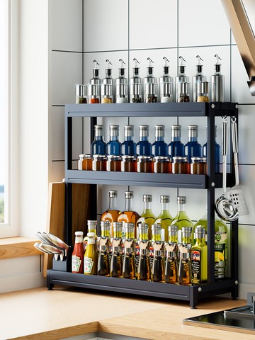廚房置物架調料架油鹽醬醋用品收納架不銹鋼多功能刀架調味品架
