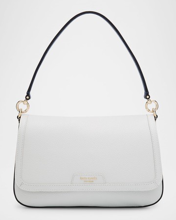 hudson colorblocked shoulder bag in pebbled leather