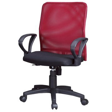 《C&B》凱維絲3M表布時尚網背扶手電腦椅熱情紅