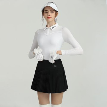 bg新款高爾夫服裝女裝上衣長袖速干球衣服女裙子千褶裙套裝高端