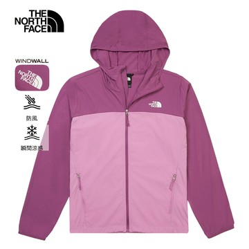 女款粉色WINDWALL防風寬鬆連帽外套｜8CJZK22