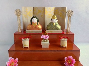 【雛偶】金質雛偶 親王擺設套組 與 雛祭道具（雛壇架另售）