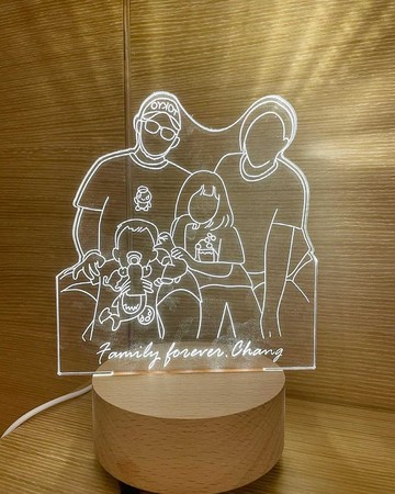 最珍惜的親子時間【質感線條】原木Led夜燈藍芽喇叭  客製化夜燈