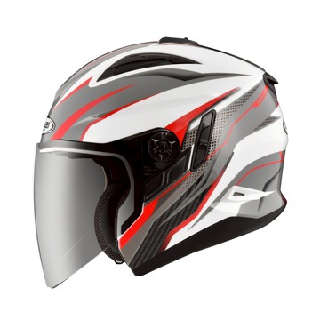 ZEUS 瑞獅 ZS 613B AJ33 白紅 內墨鏡 通風透氣 半罩 3/4罩 安全帽