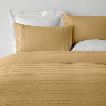 (組)奧可利200織剪花純棉床被四件組加大雙人 琉璃黃