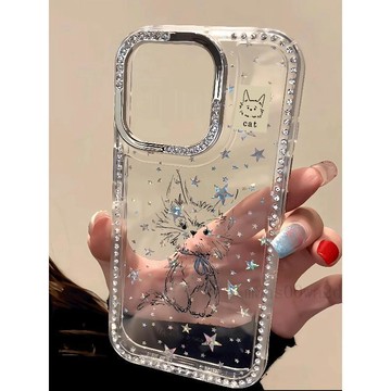 台灣出貨🚚潦草小貓適用iPhone17promax/16蘋果15/14手機殼13閃鑽12簡約11新 生日禮物🎁 防摔