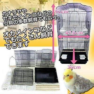 鳥かご バードケージ 鳥ケージ 2段 鳥小屋 ペット ゲージ 小動物 飼育ケージ ペットハウス 中段仕切り付き 多鳥飼い 組み立て式 止まり木  エサ入れ 付属 | LINEブランドカタログ