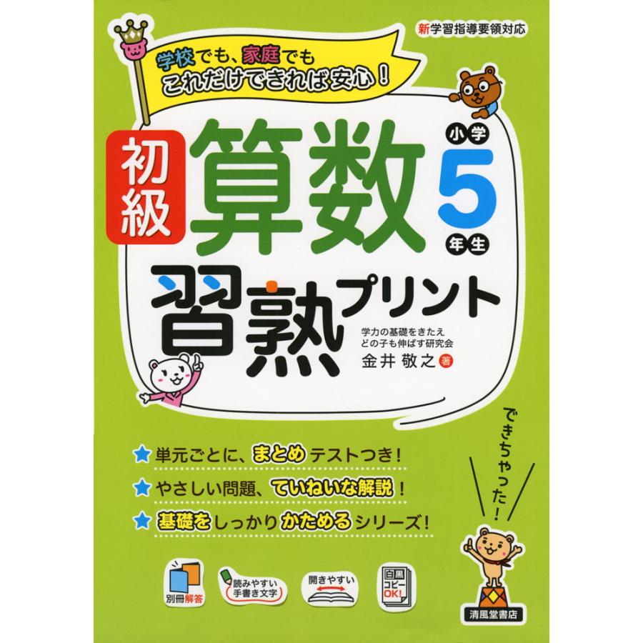 初級算数習熟プリント小学5年生 学校でも,家庭でもこれだけできれば安心