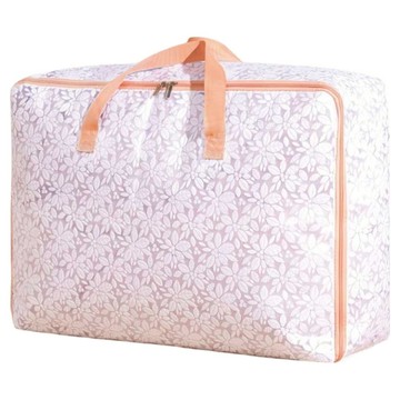 小麥購物 L2096 D壓花PVC棉被衣物收納袋 特大  1個  藕粉