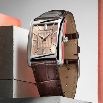 CONSTANT 康斯登 Classics Carree 百年典雅 鮭魚面方形機械錶 FC-303SAL4C6