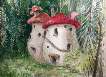 手繪森林插圖