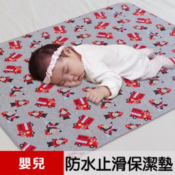 【米夢家居】台灣製造 全方位超防水止滑保潔墊/生理墊/尿布墊(嬰兒75x90cm)-猴子消防員