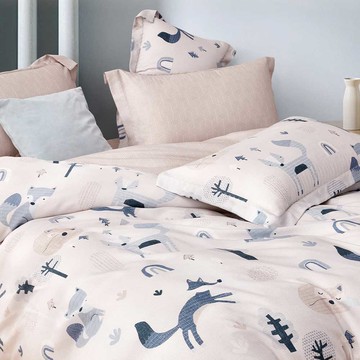 (無被套)天絲40支100%萊賽爾 / 三件式床包枕套組 / 狐夢緣