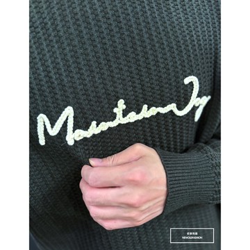 E7th.草體英文針織毛衣-綠(E7G50122410)