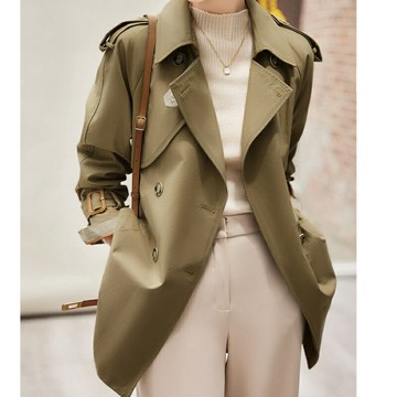 【巴黎精品】現貨+預購 頂級法式風衣外套長版大衣外套寬鬆大碼百搭休閒女裝-春秋新款女外套a1LL60