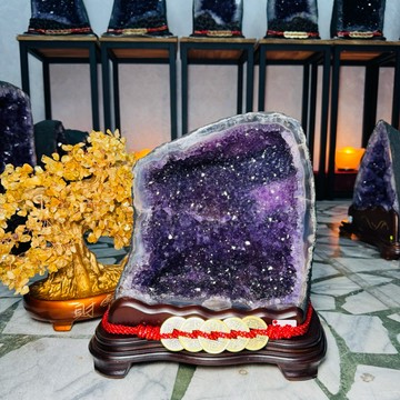 開幕入宅送禮首選🎁巴西紫水晶洞 ESP✨15.31kg❤️口寬洞深 千層瑪瑙 鈦晶 水晶洞 晶洞 紫晶洞 A3607
