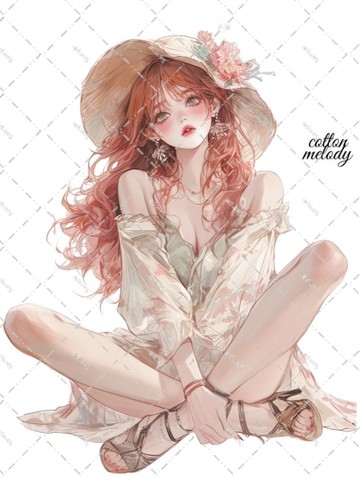 original sticker no.6524 人物貼紙 原創貼紙 人物貼紙 女孩貼紙 原創人物貼紙