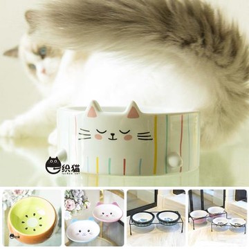 外貿陶瓷貓碗狗盆合集 平底自重不易翻狗碗貓食盆水盆寵物用品