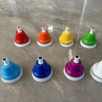 彩色8音課鈴早教八音按鍾奧爾夫樂器手按鈴旋律鍾早教樂器