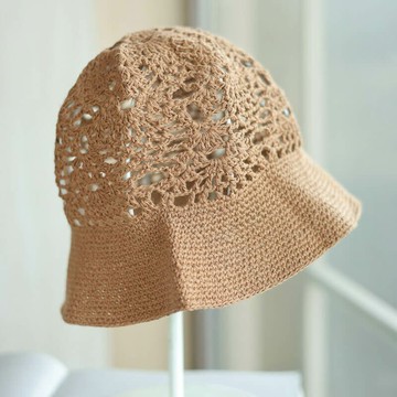 復古鏤空鉤花針織帽043016