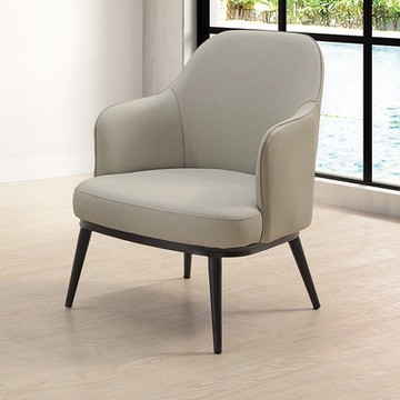 Boden-歐曼皮革造型休閒單人椅/沙發椅/扶手餐椅/商務洽談椅/房間椅/會客椅(兩色可選)-68x68x91cm