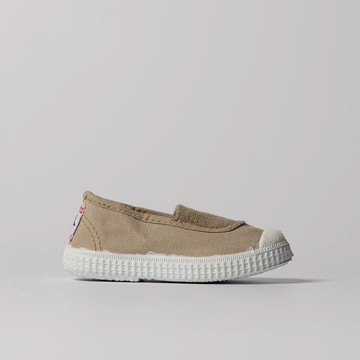 西班牙國民帆布鞋 CIENTA 75997 21 淺駝色 經典布料 童鞋