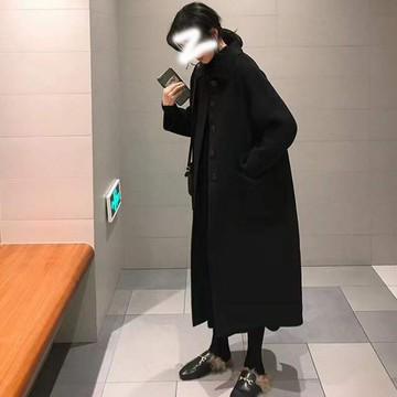 【巴黎精品】現貨+預購 毛呢大衣羊毛外套-保暖直筒單排扣長款寬鬆女外套p1aq43