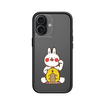 iPhone 17 Mod NX -邊框背蓋組合 (相機按鈕) 黑 - 懶散兔與啾先生 Lazy Rabbit and Mr.Chu - 招財