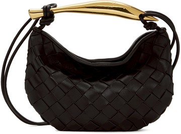 Bottega Veneta 黑色迷你 Sardine 单肩包