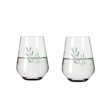 綠色環保系列- 綠枝橄欖水酒對杯組 / 540 ml