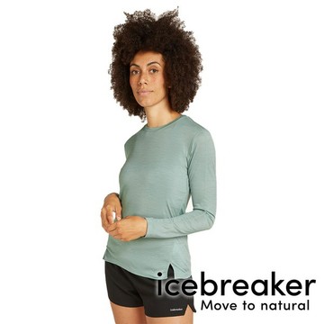 【icebreaker】女羊毛圓領長袖上衣-BF150『若芽綠』0A571J 戶外 露營 登山 健行 休閒 時尚 保暖 羊毛 長袖 上衣
