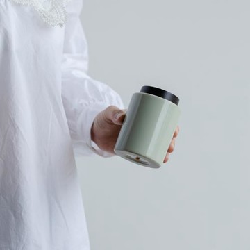 展瓷宋青釉醒茶罐茶具倉茶葉罐陶瓷茶罐帶蓋密封罐便攜茶儲存罐
