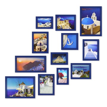 簡約相框 藍色12入組 工業風 室內設計 布置 擺設 畫框 照片牆