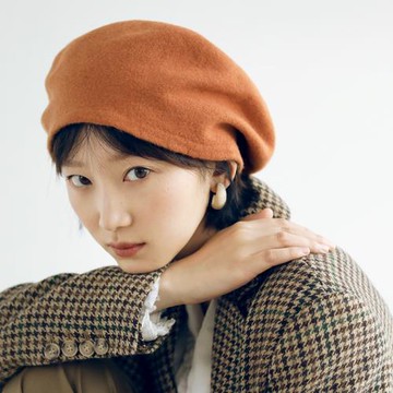 印計谷羽柔軟女秋冬季文藝貝雷帽