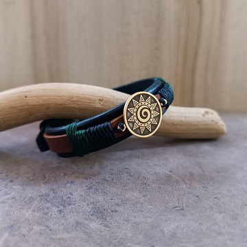 中性科魯螺旋皮革手環 波利尼西亞護身符新生