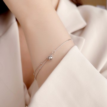 [全純銀.手鍊] 細緻AB圓蛇光珠手鏈【UME】細手鏈/手環/全純銀手鏈/S925純銀細手鍊