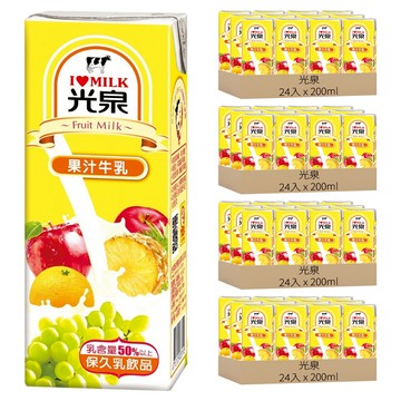光泉 果汁牛乳  96入  200ml
