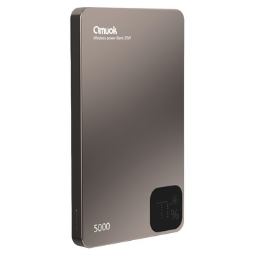 amuok 艾默克 雲薄數顯磁吸無線充行動電源 5000mAh Type-C  玫瑰金  DB15