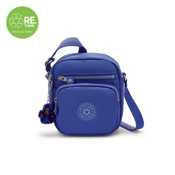 寶藍色多袋小巧斜背包-RON