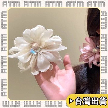 🔥臺灣出貨🔥可開發票✅輕飾時光韓系溫柔米白花朵珍珠大腸髮圈女高級感氣質扎頭髮髮圈髮飾丸子